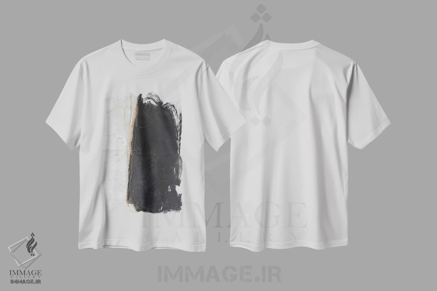 تیشرت سفید طرح دار خاموشی، آبستره اثر دیزاین فابریکن | immage.ir