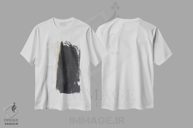 تیشرت سفید طرح دار خاموشی، آبستره اثر دیزاین فابریکن | immage.ir