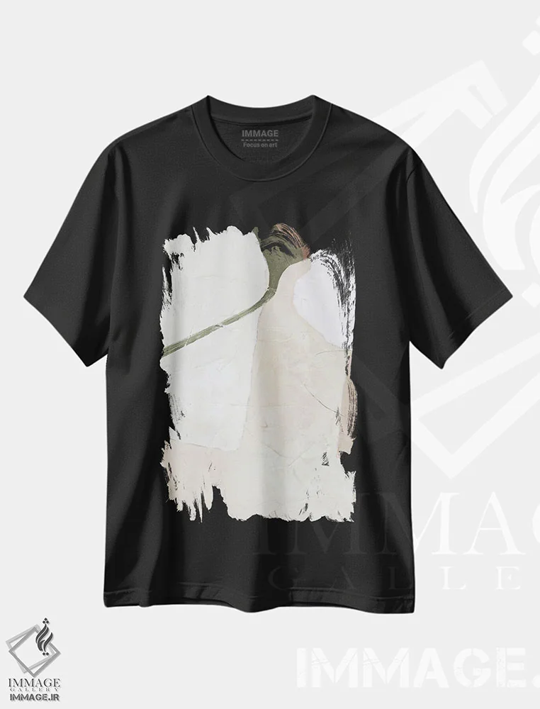 تیشرت مشکی طرح دار نور فرمی اثر دیزاین فابریکن | فروشگاه ایماژ