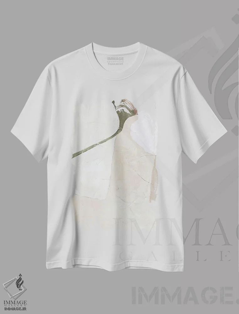 تیشرت سفید طرح دار نور فرمی اثر دیزاین فابریکن | immage.ir