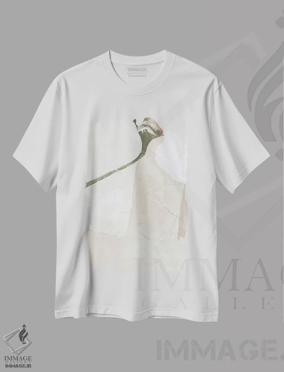 تیشرت سفید طرح دار نور فرمی اثر دیزاین فابریکن | immage.ir
