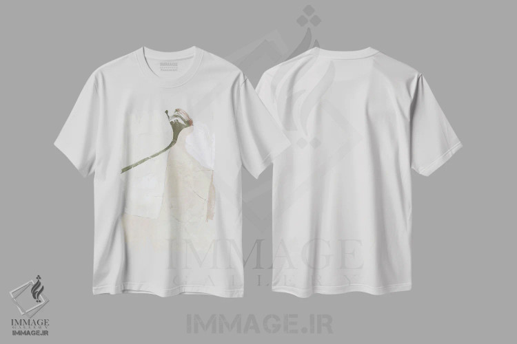 تیشرت سفید طرح دار نور فرمی اثر دیزاین فابریکن | immage.ir