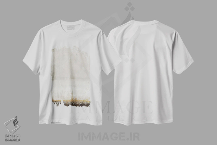 تیشرت سفید طرح دار خط طلایی، تزئینی اثر دیزاین فابریکن | immage.ir