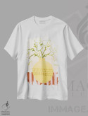 تیشرت سفید طرح دار گلدان زرد، تزئینی اثر دیزاین فابریکن | immage.ir
