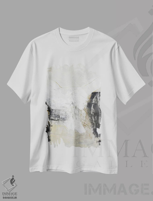 تیشرت سفید طرح دار سفید سیاه اثر دیزاین فابریکن | فروشگاه ایماژ
