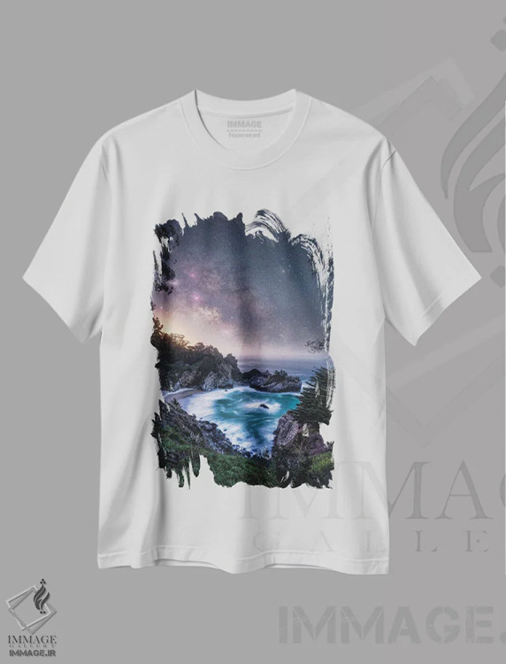 تیشرت سفید طرح دار منطقه بسته است، عکاسی فوق واقع گرا اثر فابیو آنتنور | فروشگاه ایماژ