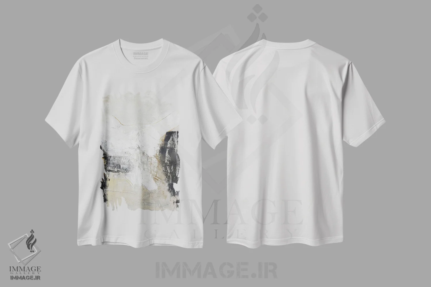 تیشرت سفید طرح دار سفید سیاه اثر دیزاین فابریکن | فروشگاه ایماژ