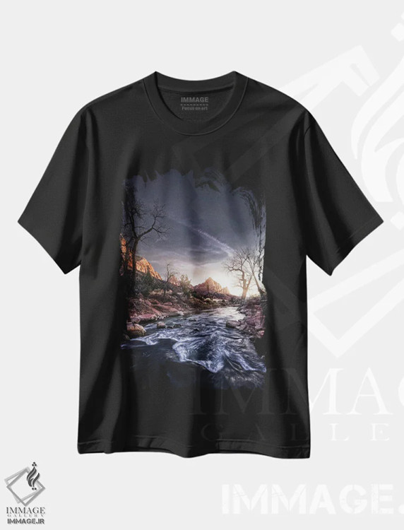 تیشرت مشکی طرح دار دوشیزه تیره، تزئینی اثر فابیو آنتنور | فروشگاه ایماژ