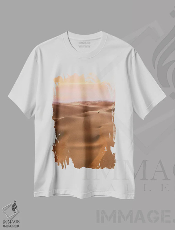 تیشرت سفید طرح دار زندگی کویری، مدیوم اثر فابیو آنتنور | فروشگاه ایماژ