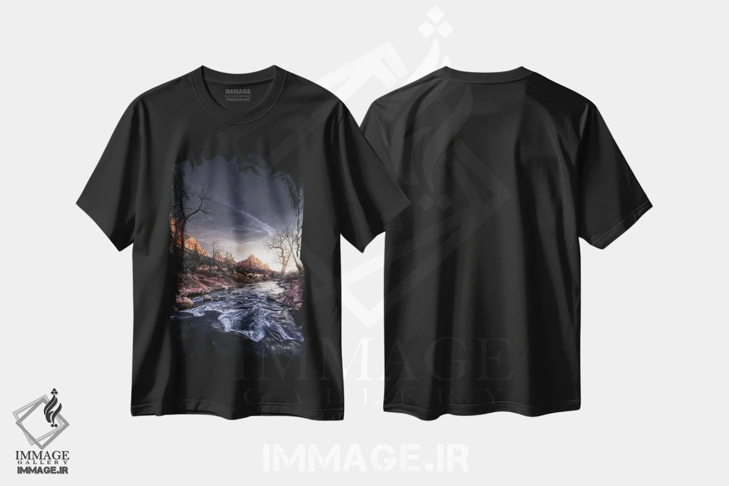 تیشرت مشکی طرح دار دوشیزه تیره، تزئینی اثر فابیو آنتنور | فروشگاه ایماژ