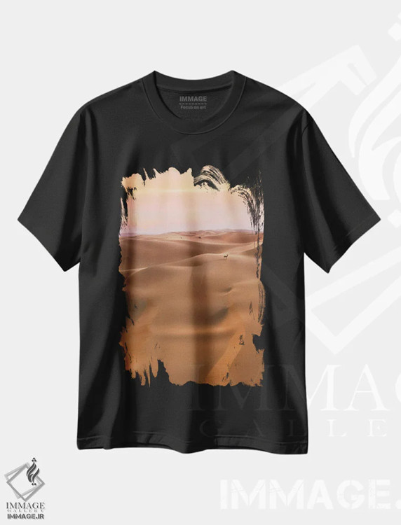 تیشرت مشکی طرح دار زندگی کویری، مدیوم اثر فابیو آنتنور | immage.ir