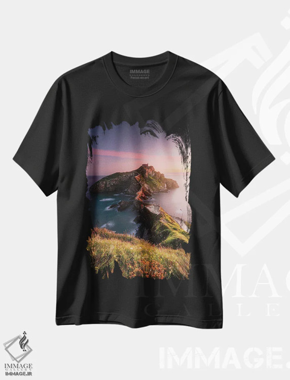 تیشرت مشکی طرح دار سنگ اژدها، عکاسی فوق واقع گرا اثر فابیو آنتنور | فروشگاه ایماژ
