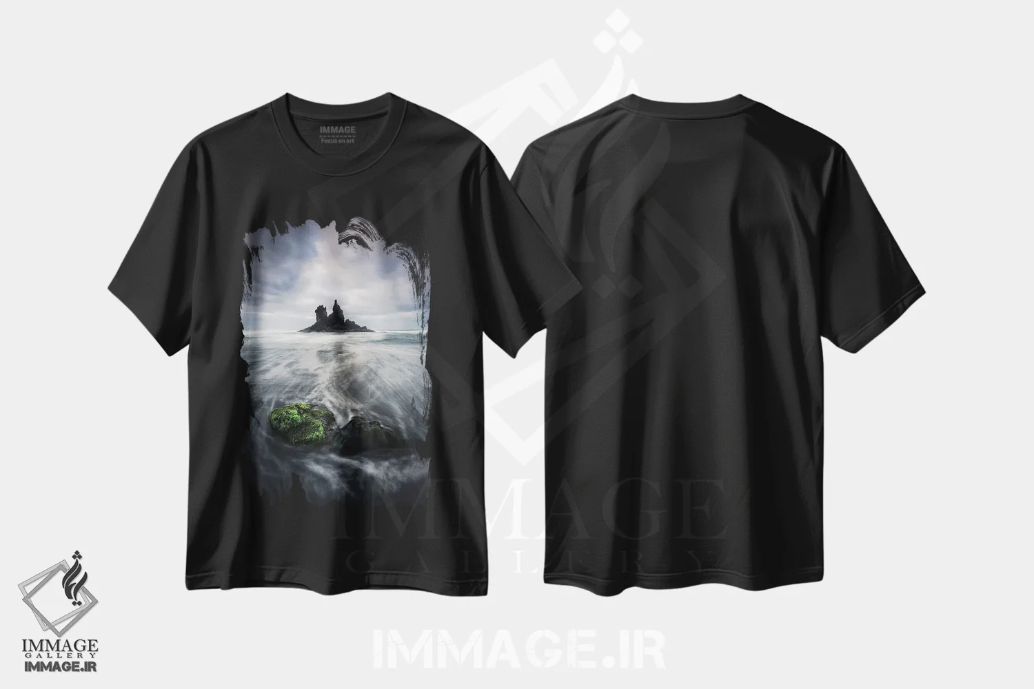 تیشرت مشکی طرح دار در حال حرکت، عکاسی فوق واقع گرا اثر فابیو آنتنور | فروشگاه ایماژ