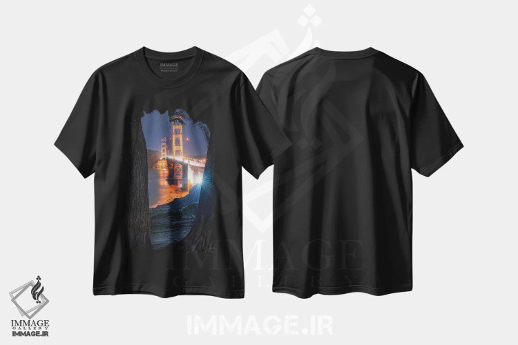 تیشرت مشکی طرح دار پل قاب شده، مدیوم اثر فابیو آنتنور | immage.ir