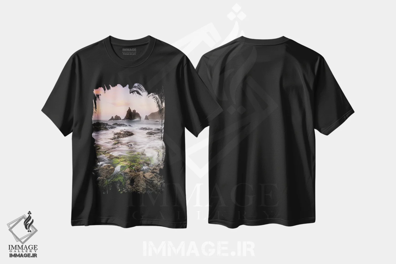 تیشرت مشکی طرح دار فرش سبز، مدیوم اثر فابیو آنتنور | immage.ir