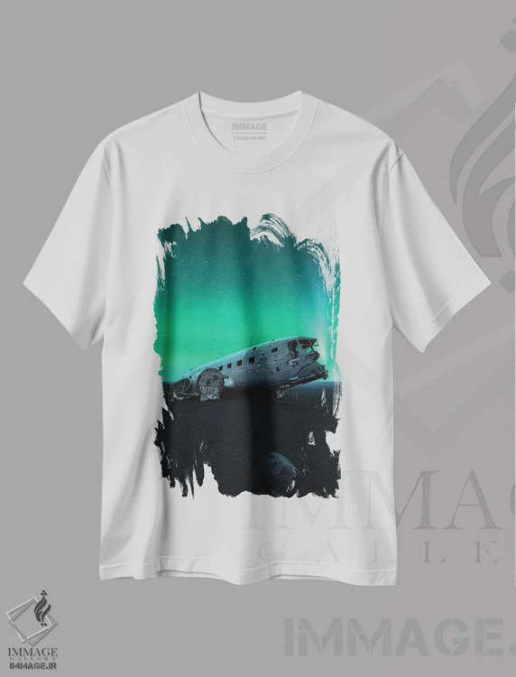 تیشرت سفید طرح دار آخرین پرواز سبز، مدیوم اثر فابیو آنتنور | فروشگاه ایماژ