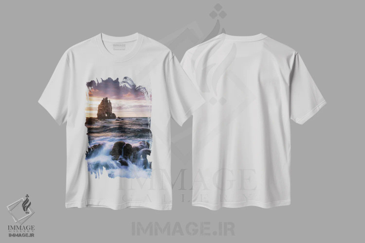 تیشرت سفید طرح دار در دریا، عکاسی فوق واقع گرا اثر فابیو آنتنور | فروشگاه ایماژ