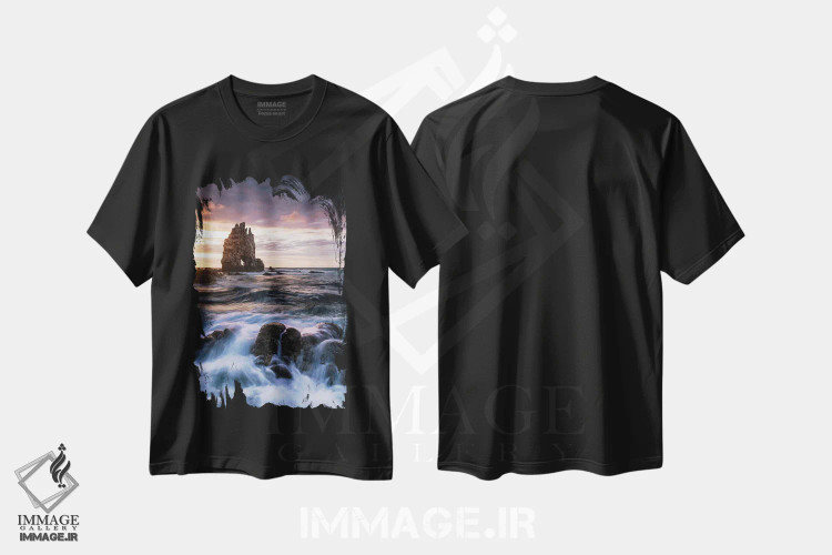 تیشرت مشکی طرح دار در دریا، عکاسی فوق واقع گرا اثر فابیو آنتنور | immage.ir