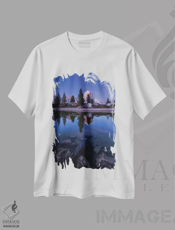 تیشرت سفید طرح دار لیمیندس در شب، مدیوم اثر فابیو آنتنور | فروشگاه ایماژ