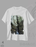 تیشرت سفید طرح دار جنگل اسرارآمیز، مدیوم اثر فابیو آنتنور | فروشگاه ایماژ