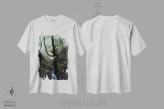 تیشرت سفید طرح دار جنگل اسرارآمیز، مدیوم اثر فابیو آنتنور | فروشگاه ایماژ