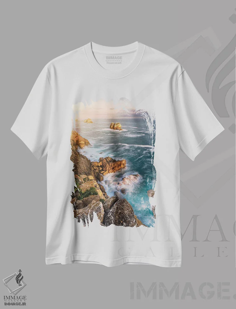 تیشرت سفید طرح دار ساحل شمالی، مدیوم اثر فابیو آنتنور | immage.ir