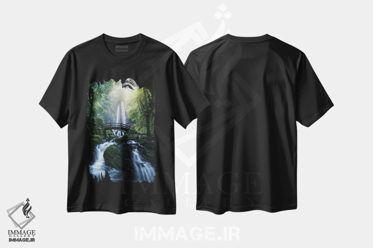 تیشرت مشکی طرح دار پشت پل، عکاسی فوق واقع گرا اثر فابیو آنتنور | فروشگاه ایماژ