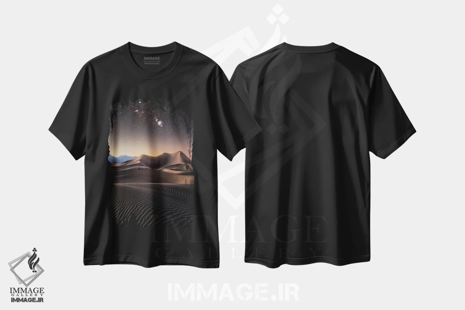 تیشرت مشکی طرح دار تپه های شنی اوریون، عکاسی فوق واقع گرا اثر فابیو آنتنور | immage.ir