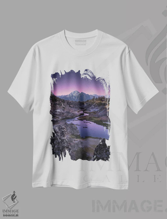 تیشرت سفید طرح دار سرزمین بنفش، مدیوم اثر فابیو آنتنور | فروشگاه ایماژ