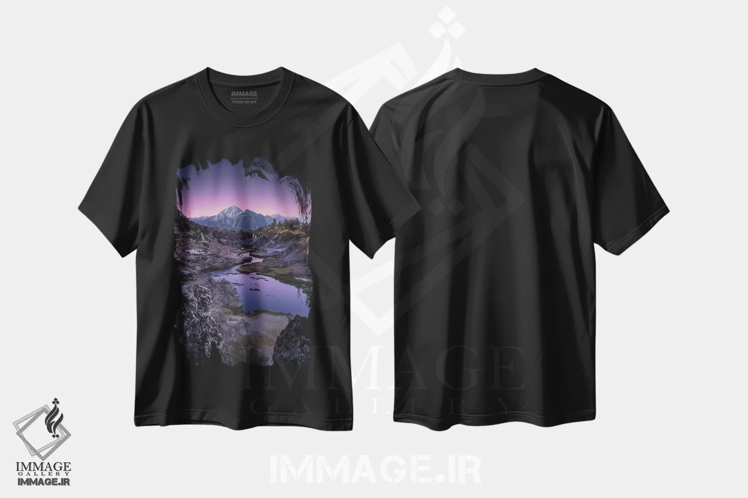 تیشرت مشکی طرح دار سرزمین بنفش، مدیوم اثر فابیو آنتنور | immage.ir
