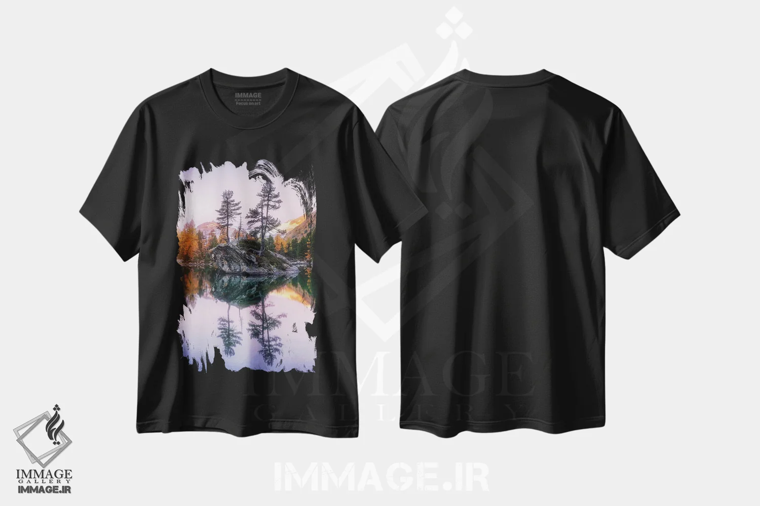 تیشرت مشکی طرح دار نزدیک سائوسئو، مدیوم اثر فابیو آنتنور | فروشگاه ایماژ