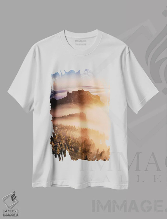 تیشرت سفید طرح دار موج قناری، مدیوم اثر فابیو آنتنور | فروشگاه ایماژ