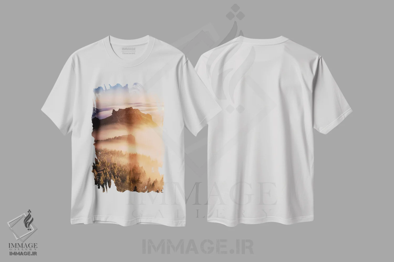 تیشرت سفید طرح دار موج قناری، مدیوم اثر فابیو آنتنور | فروشگاه ایماژ