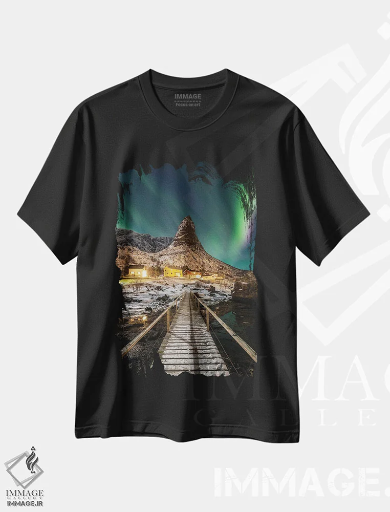 تیشرت مشکی طرح دار نمای استاندارد، مدیوم اثر فابیو آنتنور | فروشگاه ایماژ