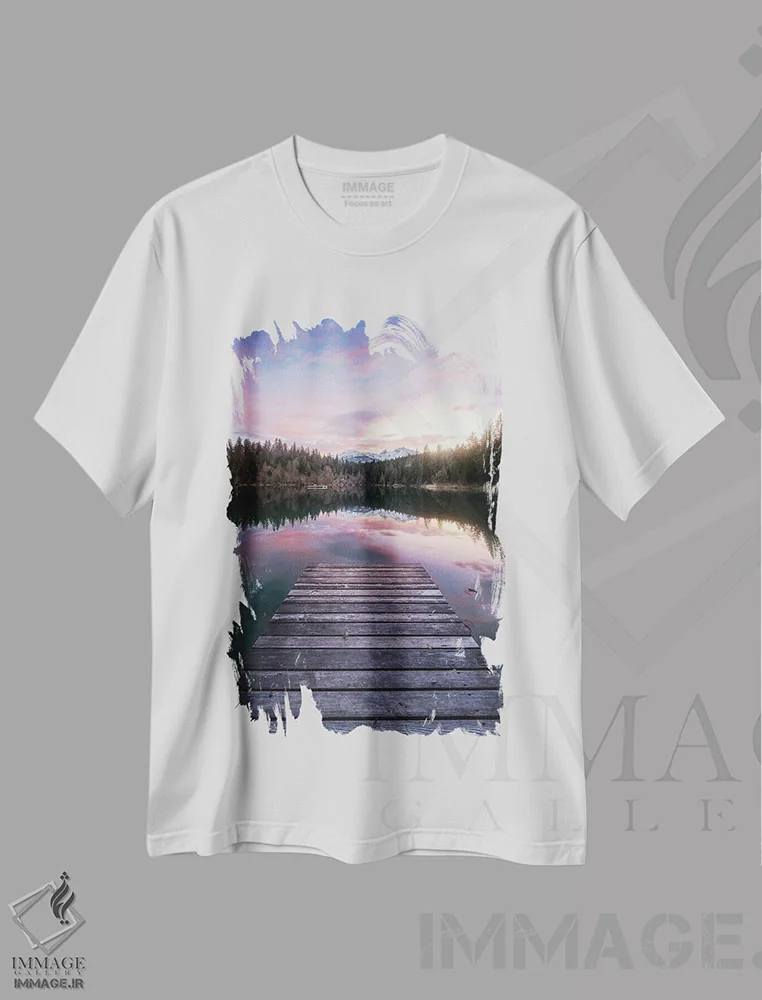 تیشرت سفید طرح دار دریاچه کرستا، مدیوم اثر فابیو آنتنور | immage.ir