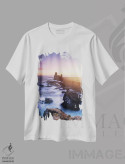 تیشرت سفید طرح دار غروب آفتاب، مدیوم اثر فابیو آنتنور | فروشگاه ایماژ