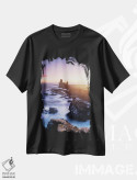 تیشرت مشکی طرح دار غروب آفتاب، مدیوم اثر فابیو آنتنور | immage.ir