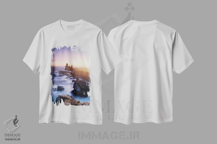 تیشرت سفید طرح دار غروب آفتاب، مدیوم اثر فابیو آنتنور | فروشگاه ایماژ