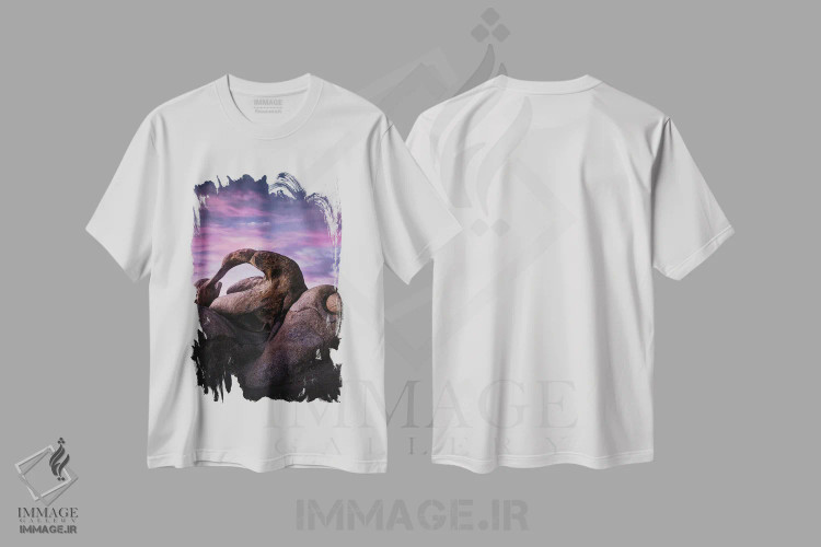 تیشرت سفید طرح دار تپه ها چشم دارند، عکاسی فوق واقع گرا اثر فابیو آنتنور | فروشگاه ایماژ