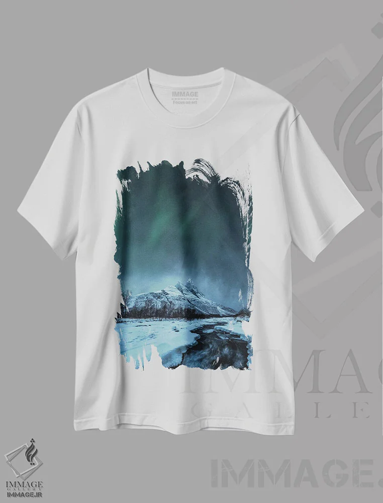 تیشرت سفید طرح دار سه قله، مدیوم اثر فابیو آنتنور | فروشگاه ایماژ