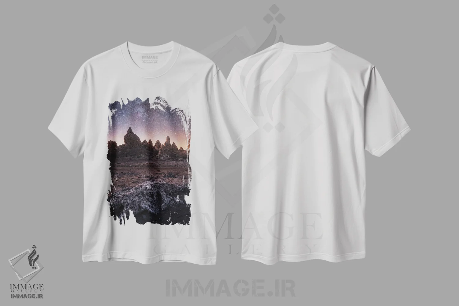 تیشرت سفید طرح دار ترونا در شب، عکاسی فوق واقع گرا اثر فابیو آنتنور | immage.ir