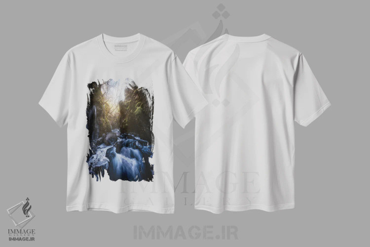تیشرت سفید طرح دار رودخانهٔ دره، عکاسی فوق واقع گرا اثر فابیو آنتنور | فروشگاه ایماژ