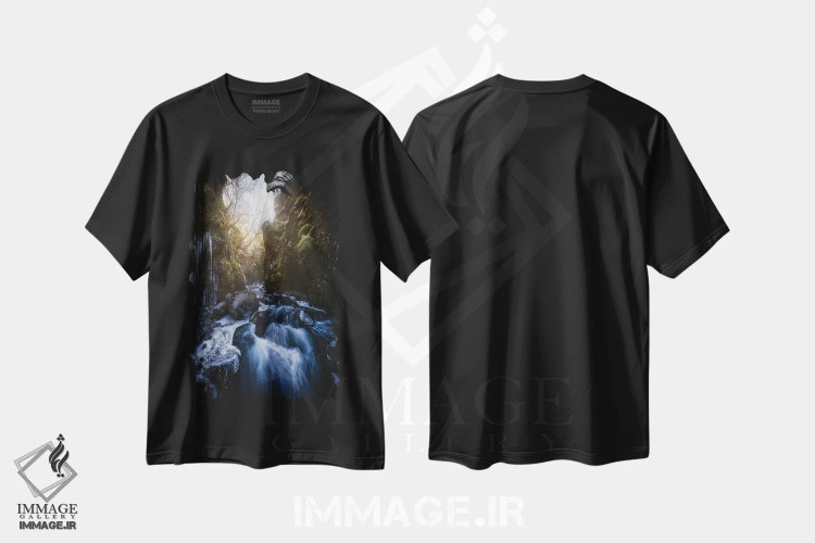تیشرت مشکی طرح دار رودخانهٔ دره، عکاسی فوق واقع گرا اثر فابیو آنتنور | immage.ir