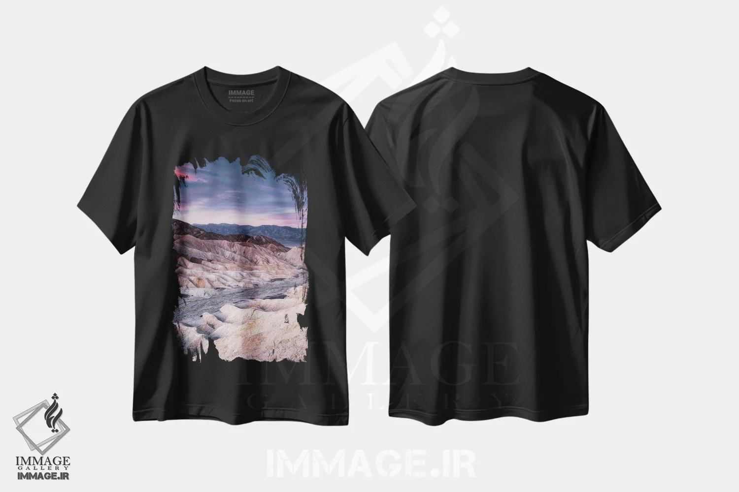 تیشرت مشکی طرح دار امواج، مدیوم اثر فابیو آنتنور | فروشگاه ایماژ