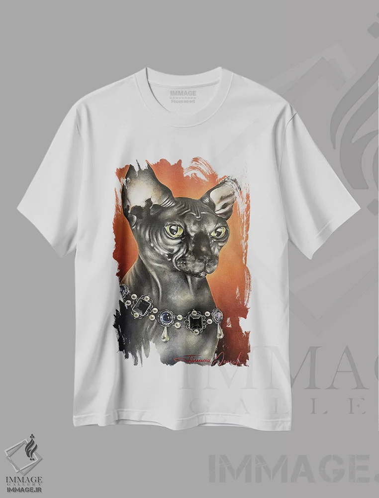 تیشرت سفید طرح دار پریسمو، هنر فاخر معاصر اثر فلورنسیا دگراف | immage.ir