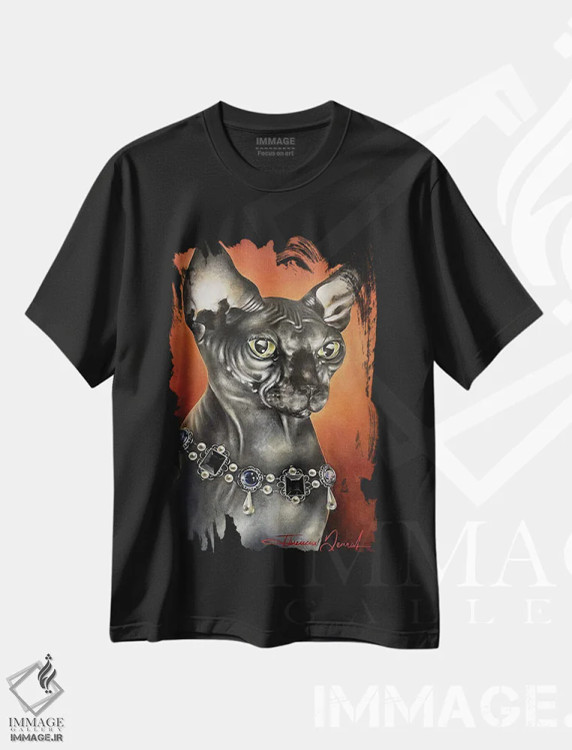 تیشرت مشکی طرح دار پریسمو، هنر فاخر معاصر اثر فلورنسیا دگراف | فروشگاه ایماژ