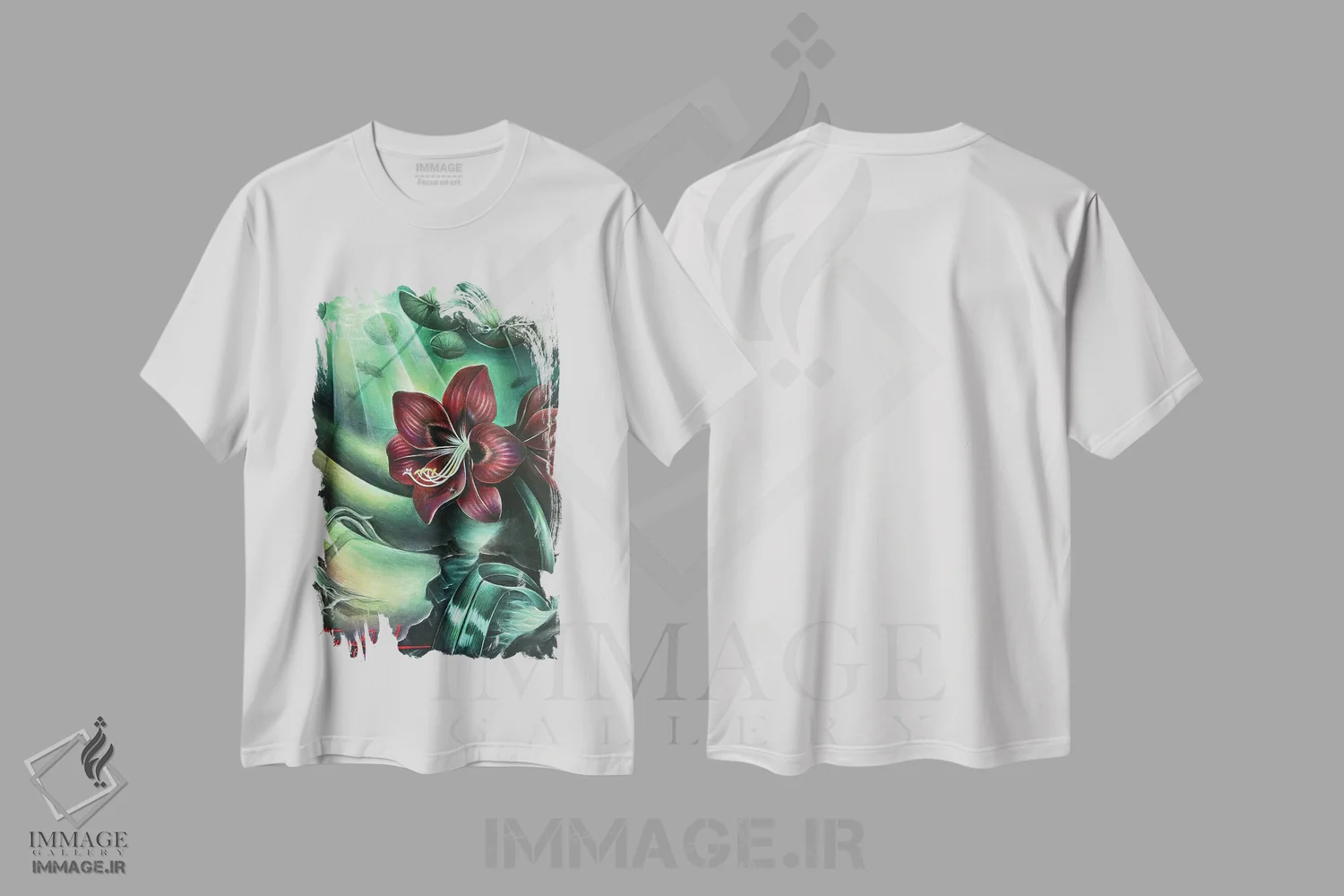 تیشرت سفید طرح دار تولد دوباره، هنر فاخر معاصر اثر فلورنسیا دگراف | فروشگاه ایماژ