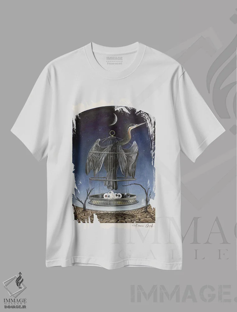 تیشرت سفید طرح دار آنهینگا، هنر فاخر معاصر اثر فلورنسیا دگراف | immage.ir