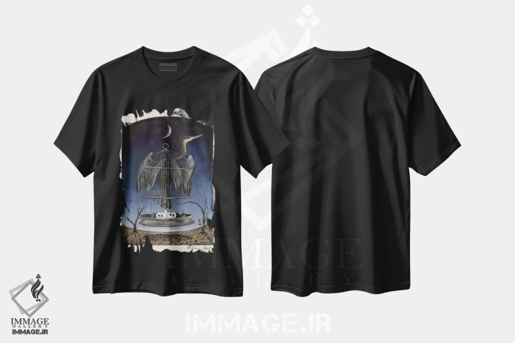 تیشرت مشکی طرح دار آنهینگا، هنر فاخر معاصر اثر فلورنسیا دگراف | فروشگاه ایماژ