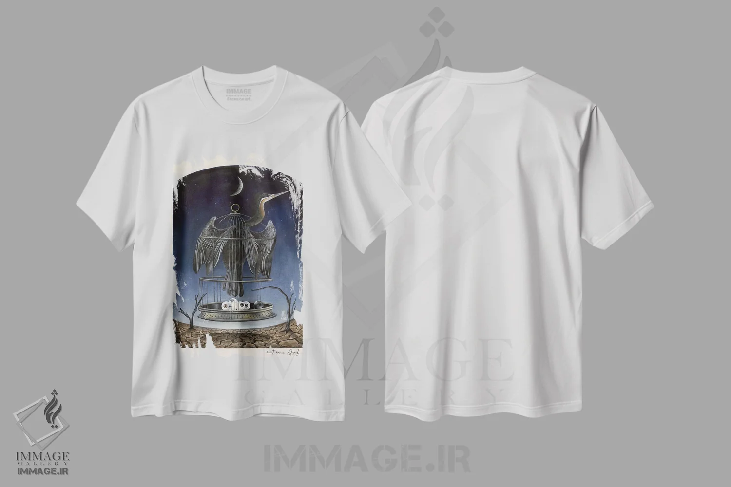 تیشرت سفید طرح دار آنهینگا، هنر فاخر معاصر اثر فلورنسیا دگراف | immage.ir